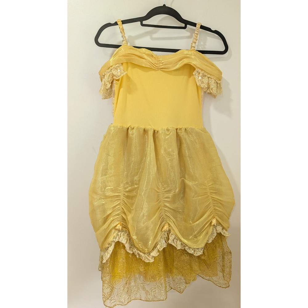 Disney Parks Belle Beauty and the Beast Costume Dress Yellow Gold Girls Large - Picture 5 of 6
